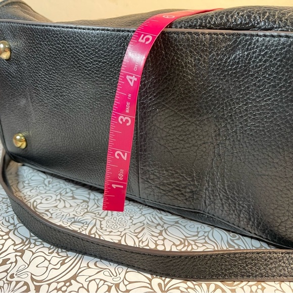 G.I.L.I. Black Leather Roma Satchel with  Gold-tone Hardware - Picture 13 of 13
